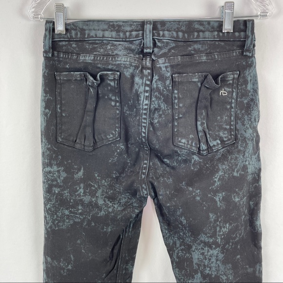 rag & bone Women's Black Speckled Skinny Jeans in Blackout Cut 7816  Size 31 - Picture 3 of 7